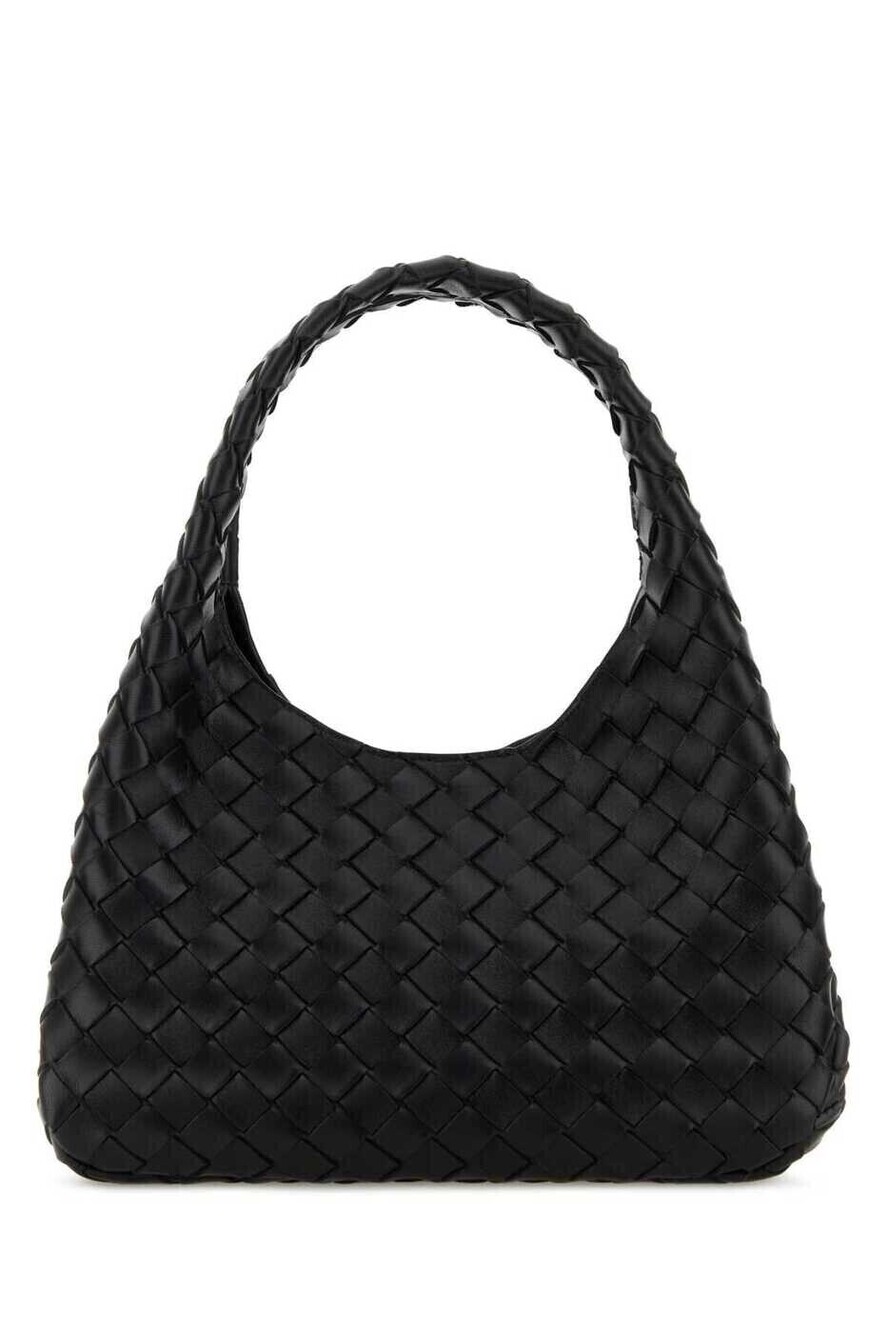 Bottega Veneta Intrecciato Leather Zip Crossbody Bag Black